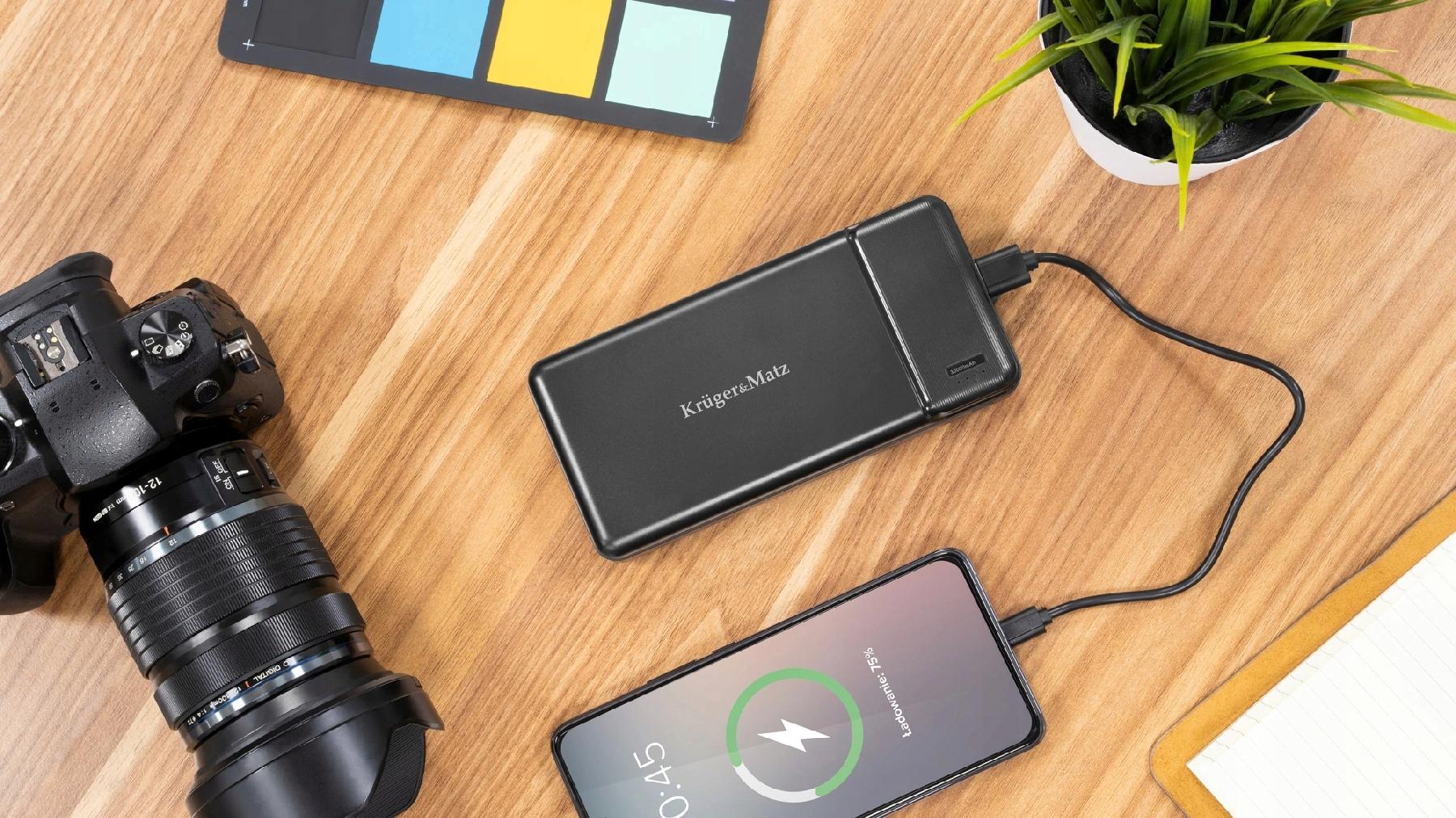 Power Bank 30000Mah Kruger&Matz Usb-C 2Xusb 5V