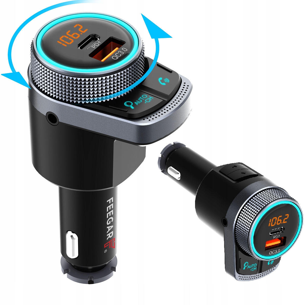 Feegar Transmiter Fm Bluetooth Qc30 Aux Autosearch