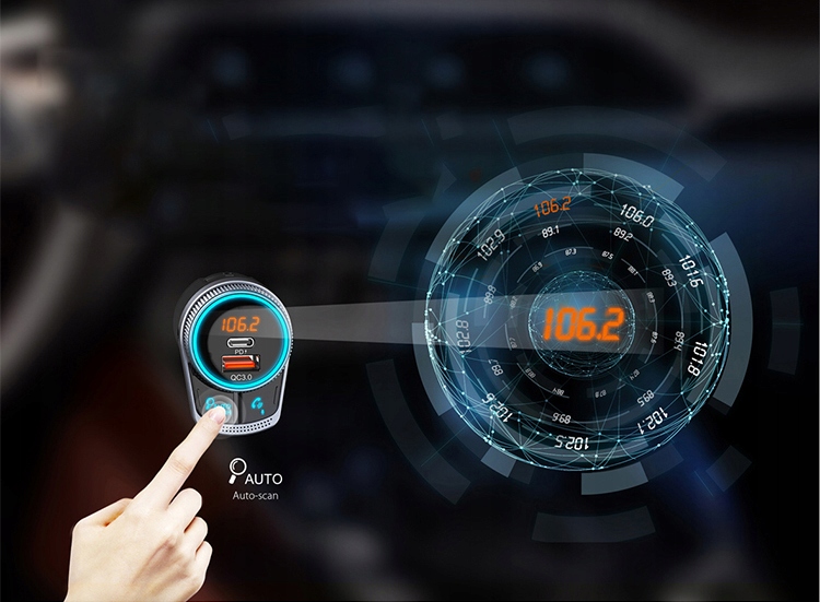 Feegar Transmiter Fm Bluetooth Qc30 Aux Autosearch