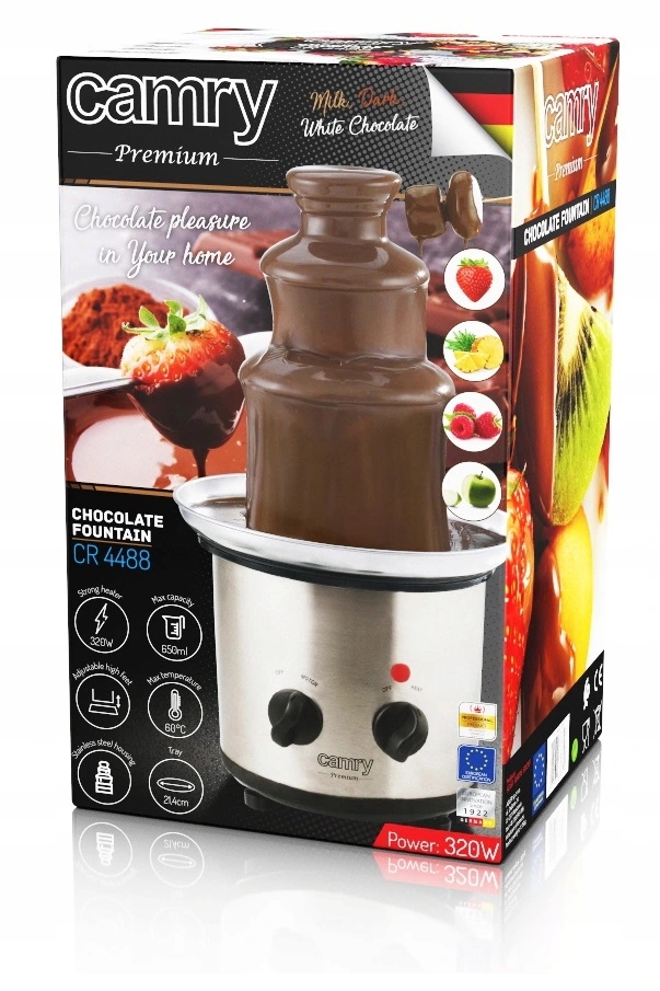 Fontanna Czekoladowa 3 Poziomy 320W Inox Camry