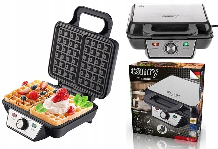 Gofrownica 2 Chrupiące Gofry 1600W Camry Cr 3046