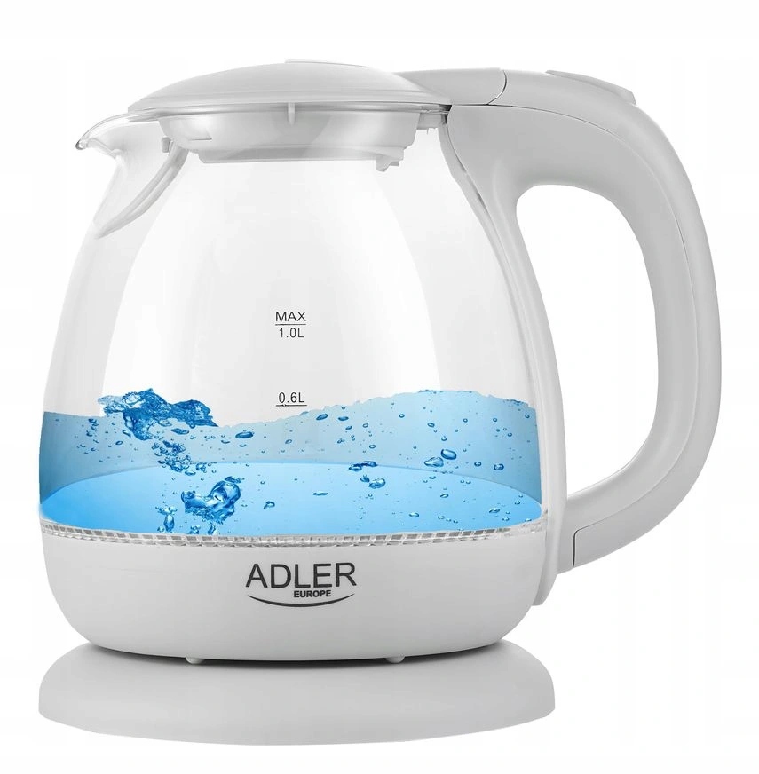 Szklany Czajnik 1L 1100W Adler Ad1283 Szary
