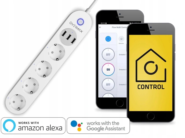 Listwa Zasilająca Overmax Smart Plug Wifi 3Xusb