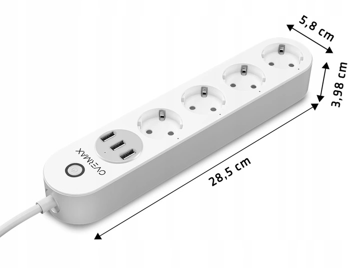 Listwa Zasilająca Overmax Smart Plug Wifi 3Xusb