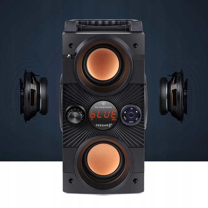 Głośnik Bluetooth Feegar Mikrofon Radio Usb Sd Aux