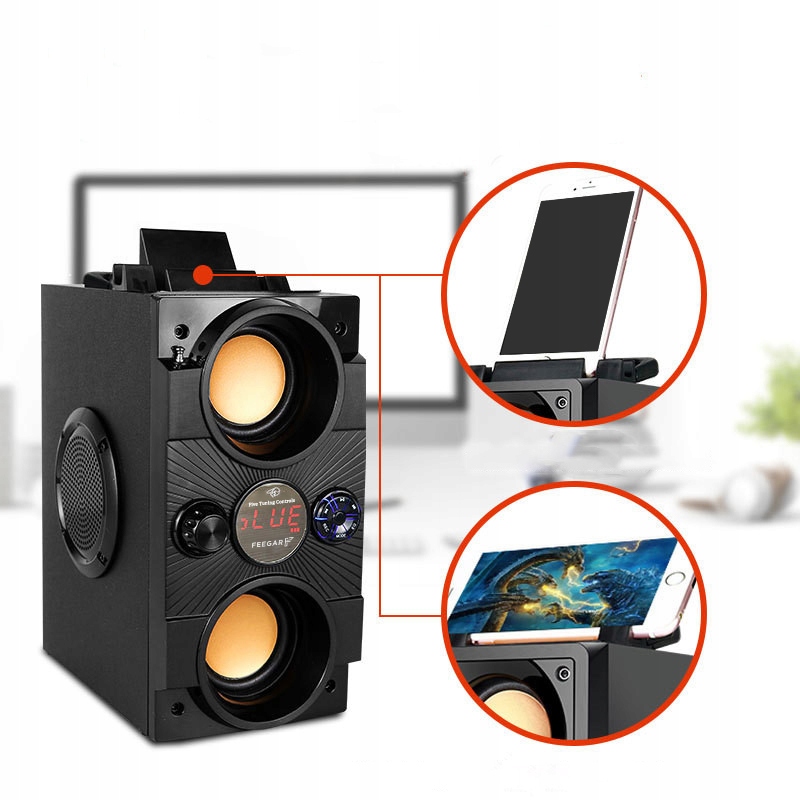 Głośnik Bluetooth Feegar 4000Mah Radio Usb Sd Aux