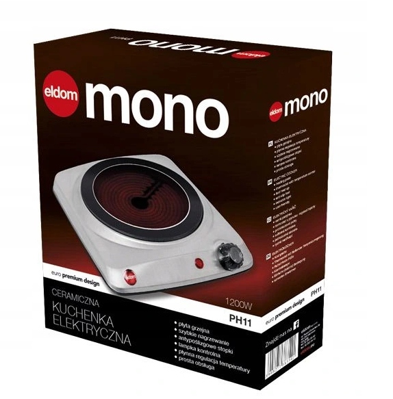 Kuchenka Ceramiczna Elektryczna Eldom Ph11 1200W