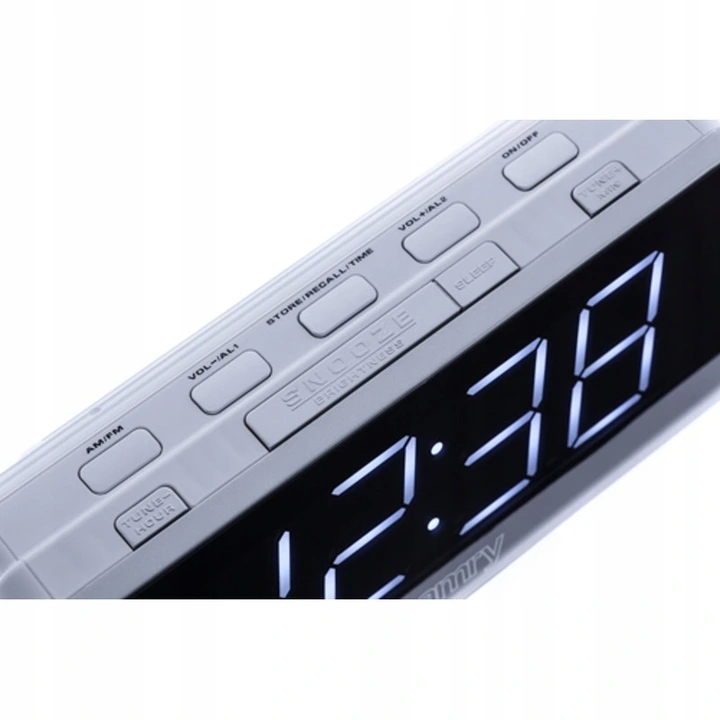 Radiobudzik Radio Fm/Am Zegar Led Alarm Adler