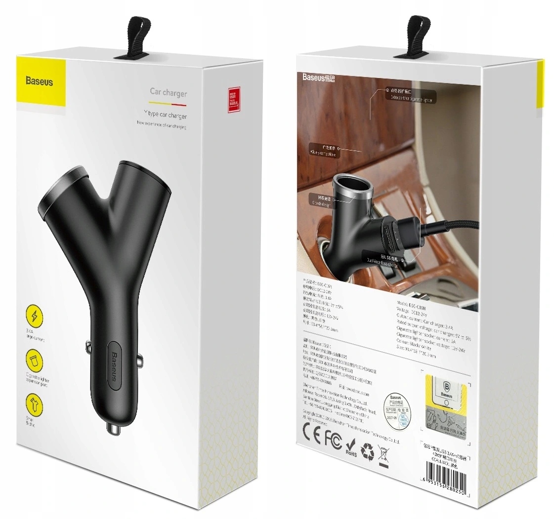 Baseus Ładowarka Samochodowa Zapalniczka 2Xusb 40W