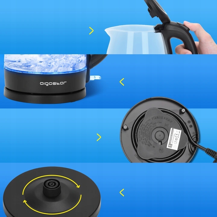 Aigostar Adam 30Gom - Szklany Czajnik 1.7L 2200W