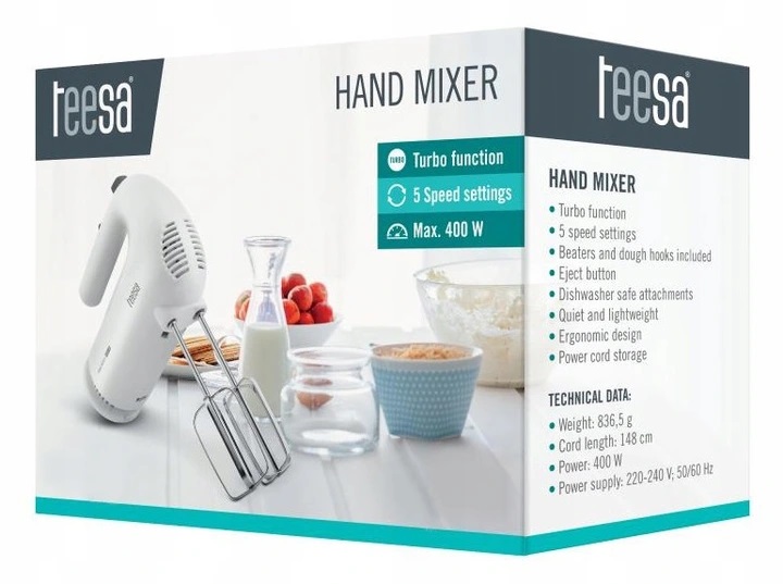 Mikser Ręczny Turbo 400W 5 Prędkości Tsa3536
