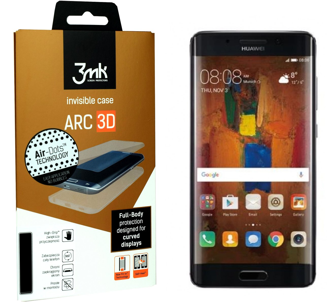 Folia 3Mk Arc 3D Do Huawei Mate 9 Pro Ekran+Tył