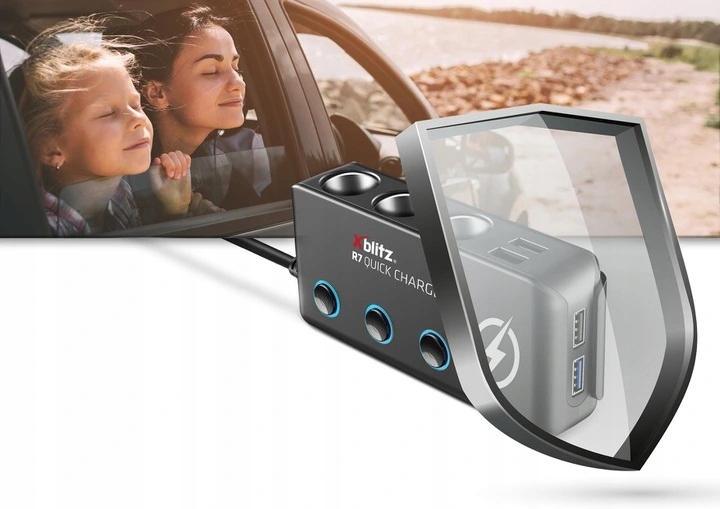 Rozdzielacz Samochodowy Xblitz R7 Usb Qc 3.0