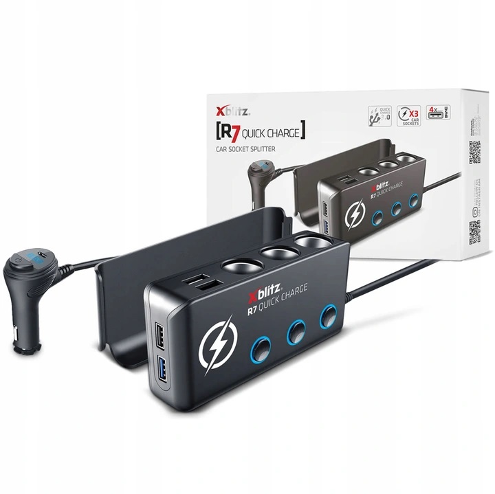 Rozdzielacz Samochodowy Xblitz R7 Usb Qc 3.0