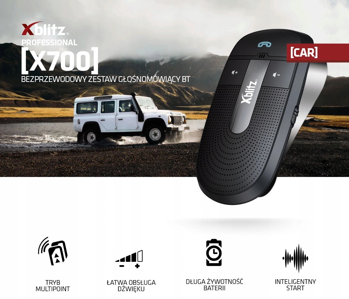 Xblitz X700 Zestaw Głośnomówiący Bluetooth Do Auta