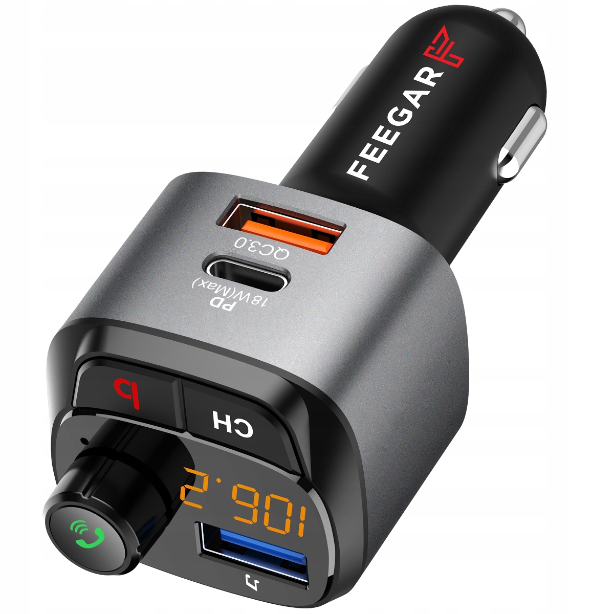 Feegar Transmiter Fm Bluetooth Ładowarka Qc 3.0 Pd