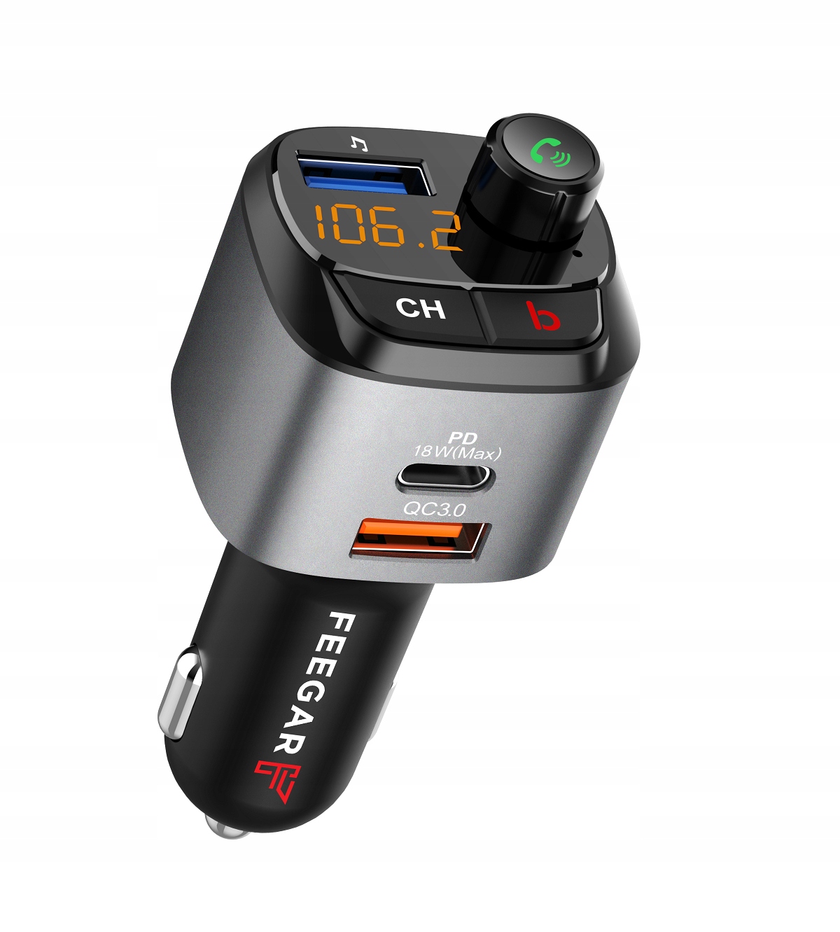 Feegar Transmiter Fm Bluetooth Ładowarka Qc 3.0 Pd