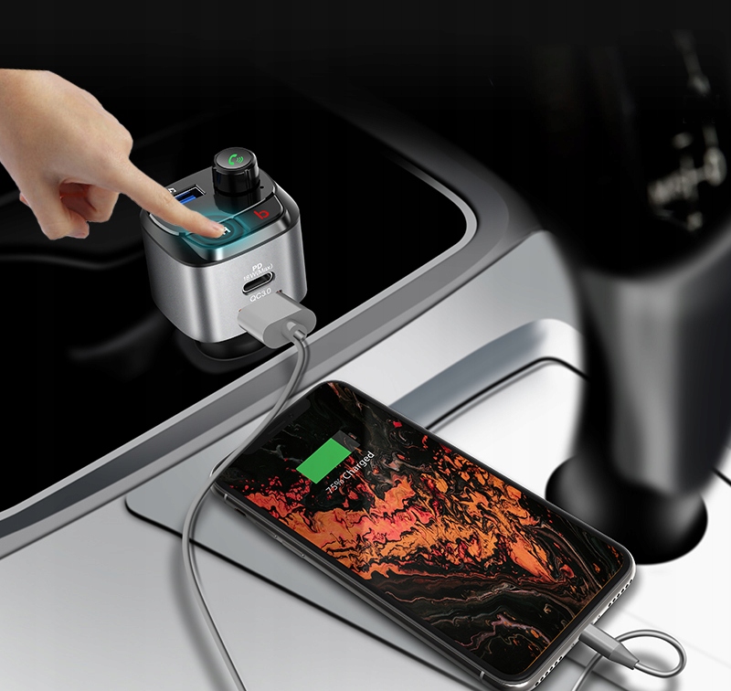 Feegar Transmiter Fm Bluetooth Ładowarka Qc 3.0 Pd