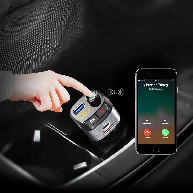 Feegar Transmiter Fm Bluetooth Ładowarka Qc 3.0 Pd