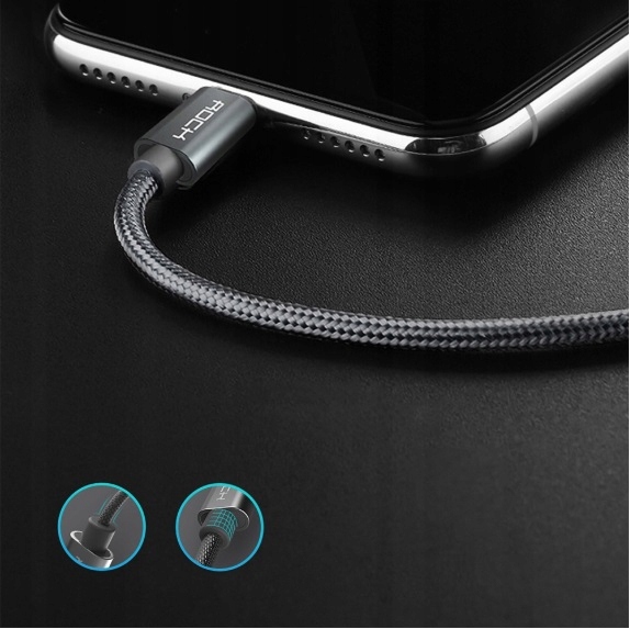Oryginalny Kabel Rock Usb Do Iphone 7 8 10 X Xs Xi