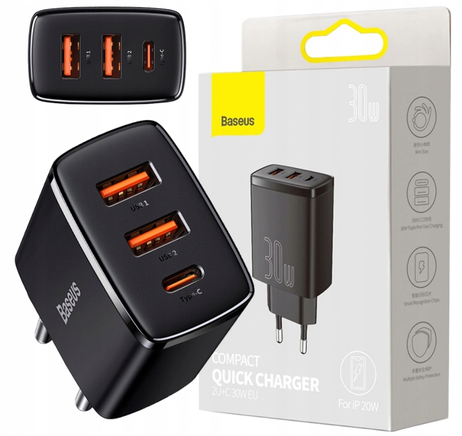 Baseus Ładowarka Sieciowa Usb Usb-C Qc 3.0 Pd 30W