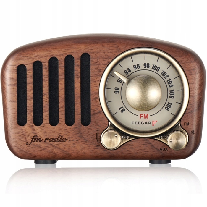 Feegar Retro Radio Kuchenne Z Drewna Fm 10H Bt 4.2