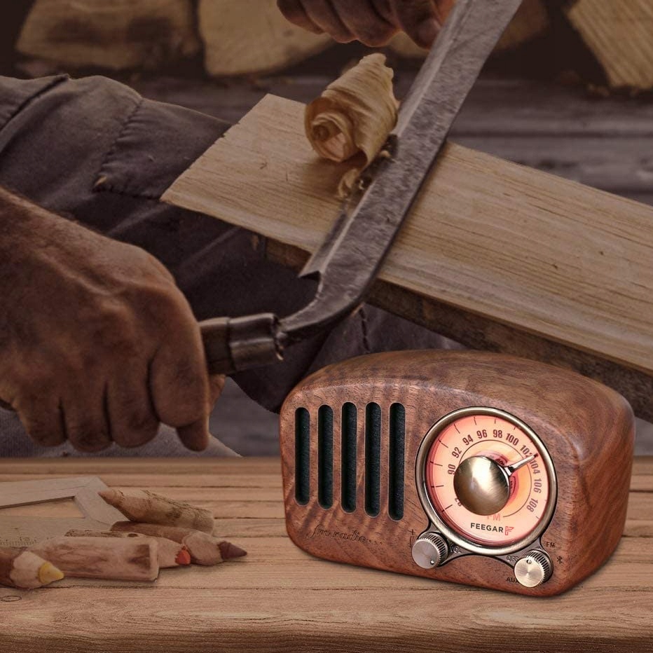Feegar Retro Radio Kuchenne Z Drewna Fm 10H Bt 4.2