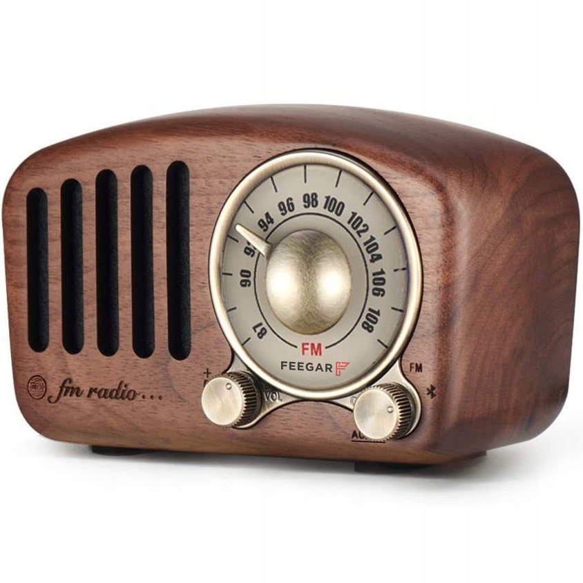 Feegar Retro Radio Kuchenne Z Drewna Fm 10H Bt 4.2