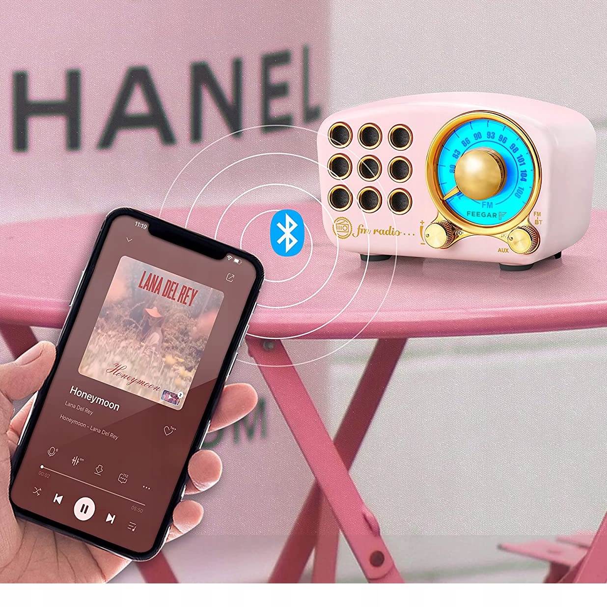 Feegar Retro Mini Radio Kuchenne Bluetooth 4.2 10H