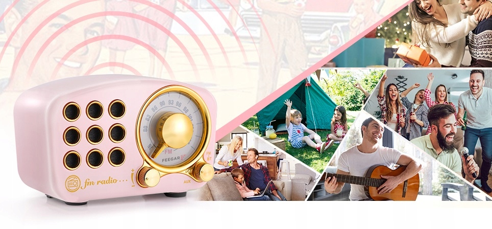 Feegar Retro Mini Radio Kuchenne Bluetooth 4.2 10H