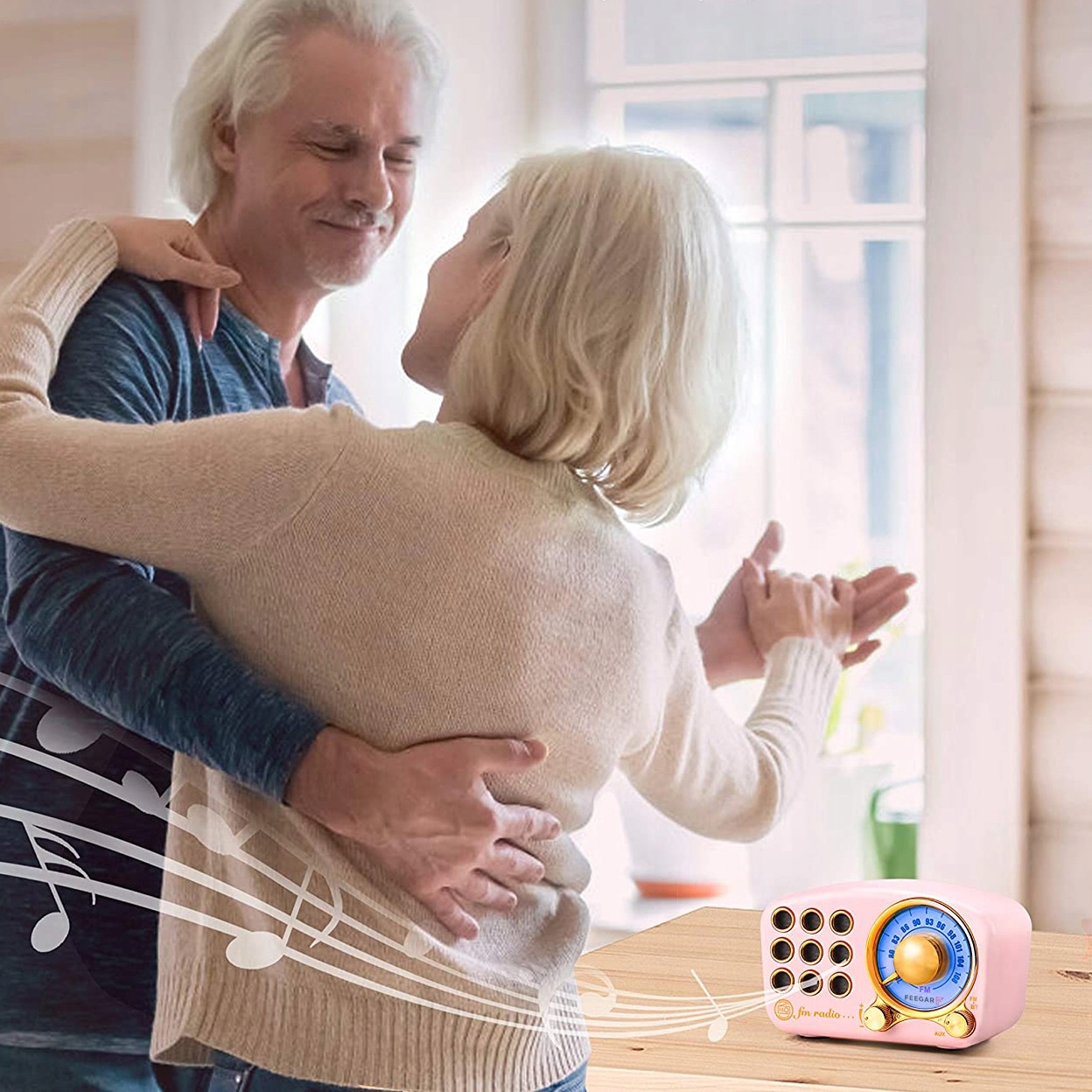 Feegar Retro Radio Fm Kuchenne Bluetooth Vintage