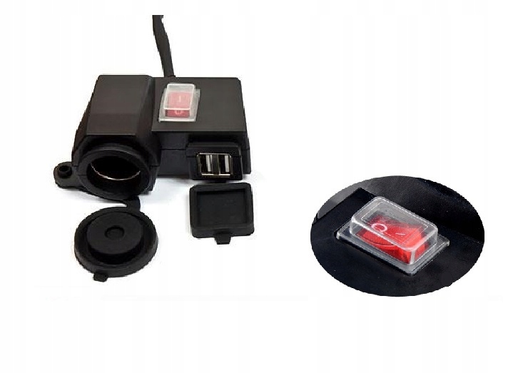 Motocyklowe Gniazdo Zapalniczki Ładowarka 2Xusb 2A