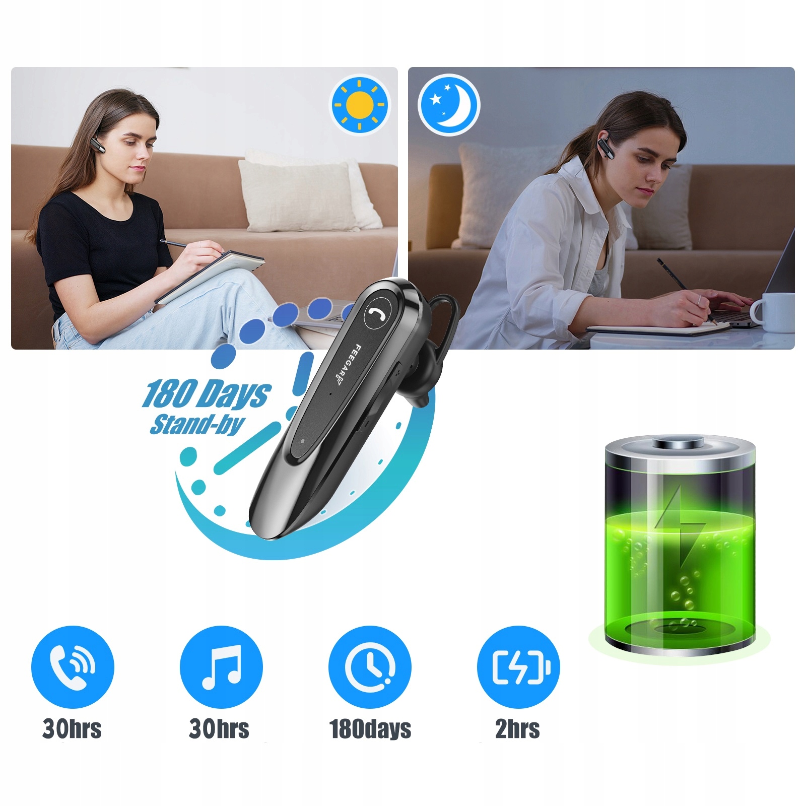 Feegar Bf400 Pro Słuchawka Bluetooth Hd Cvc 30H