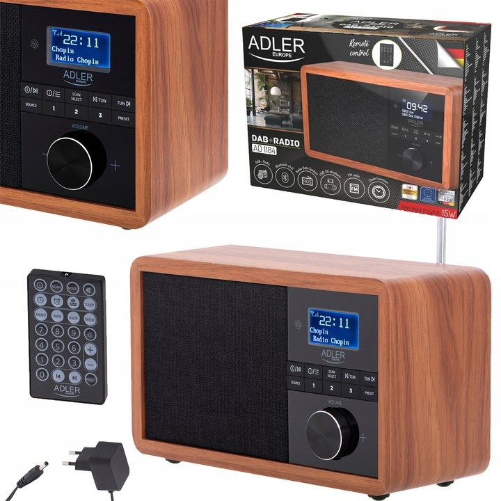 Radio Kuchenne Retro Bluetooth Fm Dab+ Usb Lcd Moc