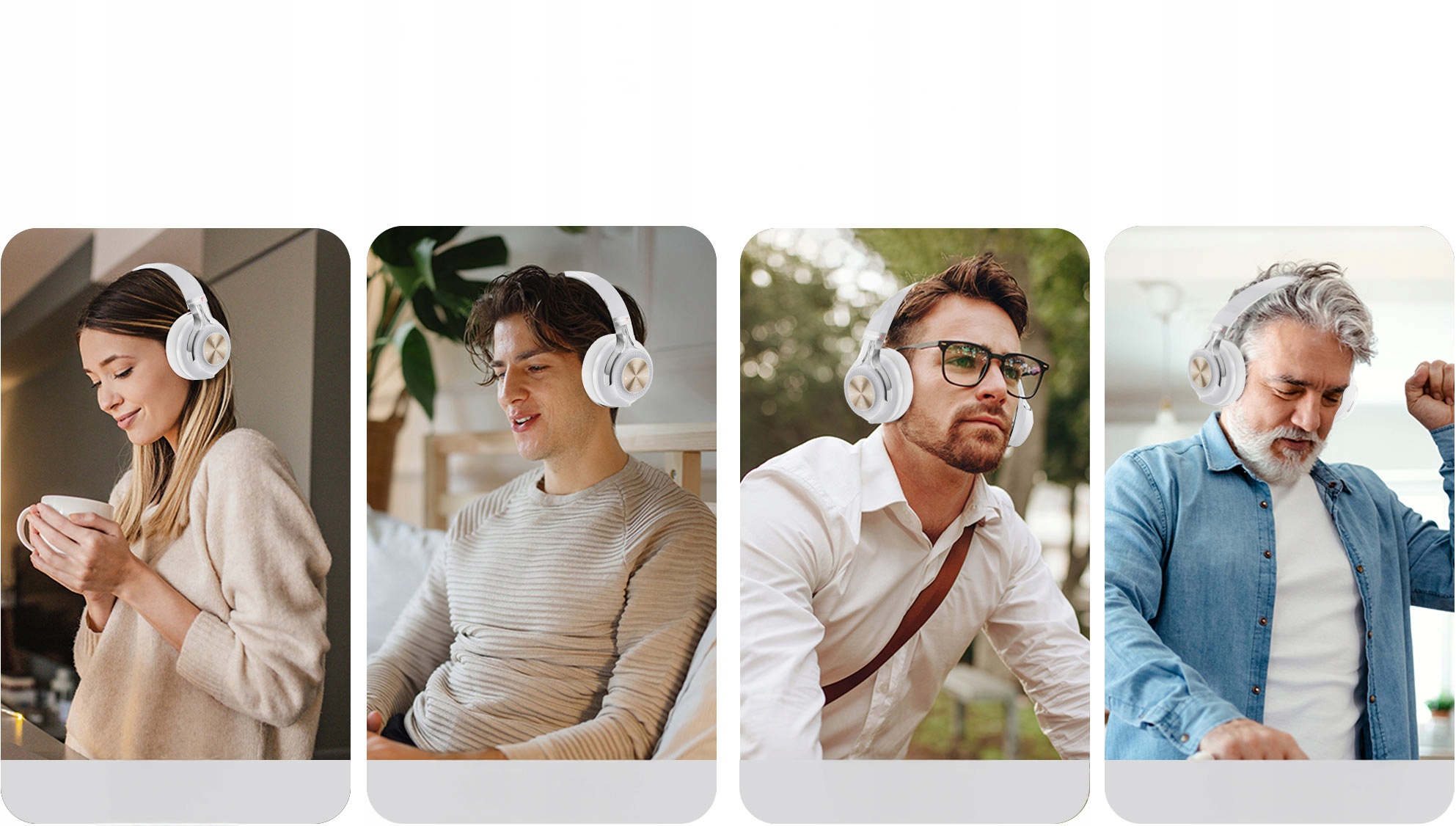 Słuchawki Bezprzewodowe Nauszne Anc 65H Feegar Alphabeat Białe Bluetooth5.4