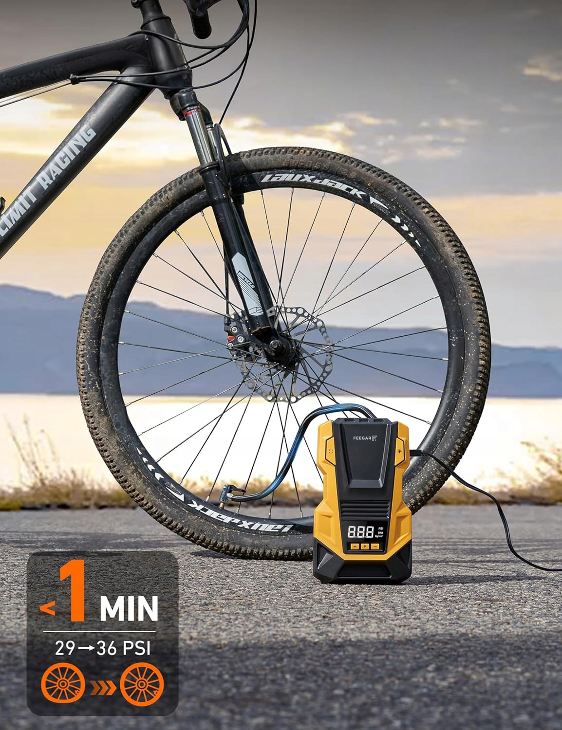 Kompresor Samochodowy 12V 230V Feegar Sprężarka Pompa Przenośna Do Kół Led