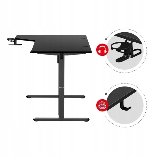 Biurko Gamingowe Elektryczne Regulowane Narożne