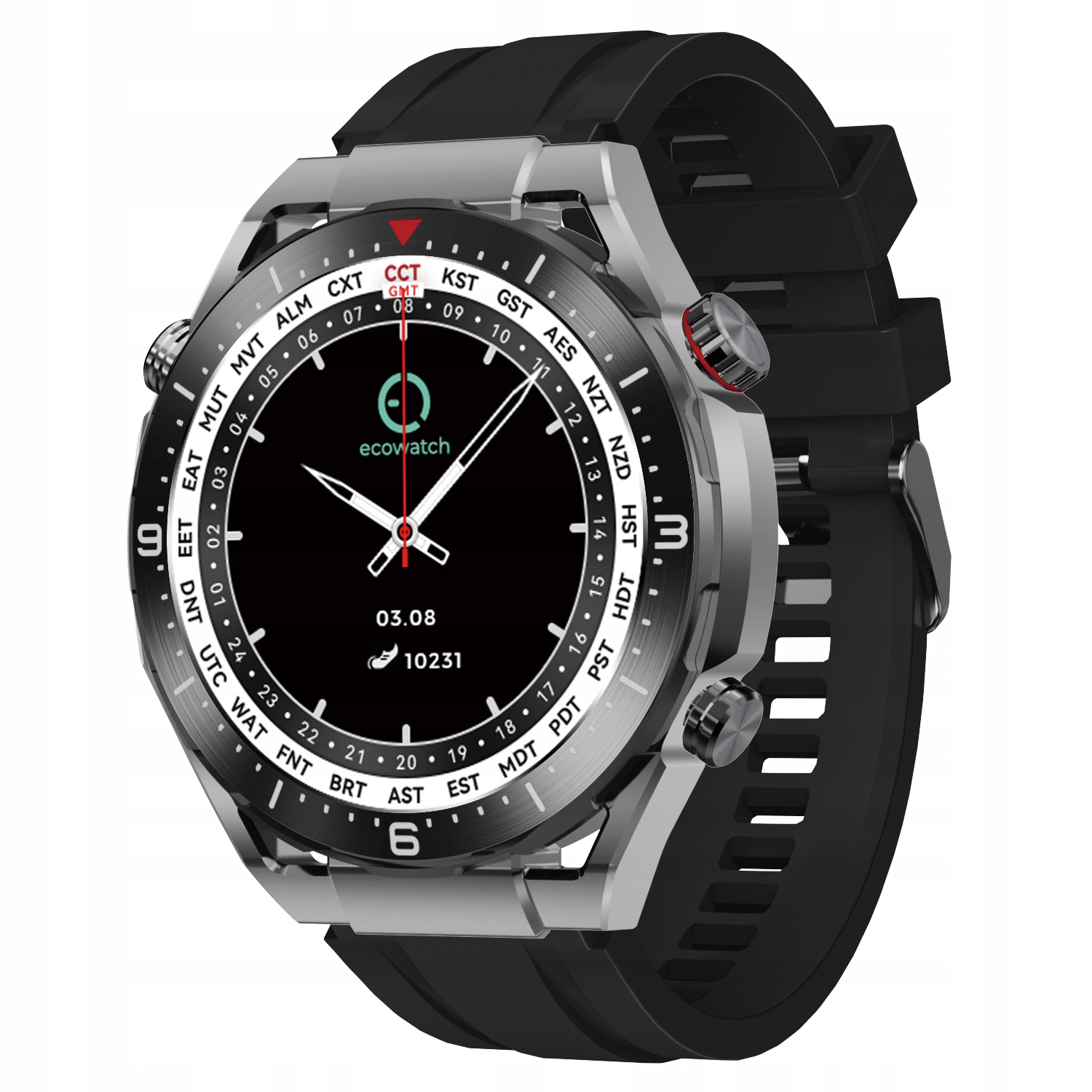 Smartwatch Ecowatch Eco1 Czarny Ulitmate Rozmowy Głosowe 3 Paski Menu Pl