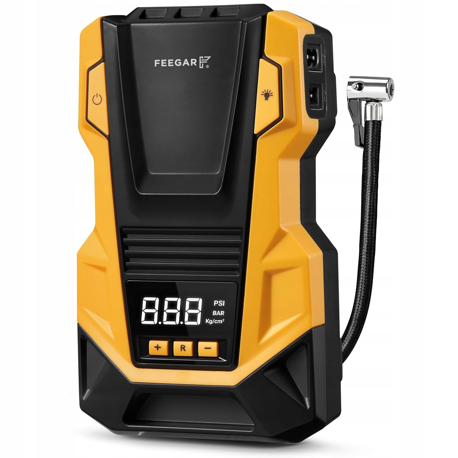 Kompresor Samochodowy 12V 230V Feegar Sprężarka Pompa Przenośna Do Kół Led