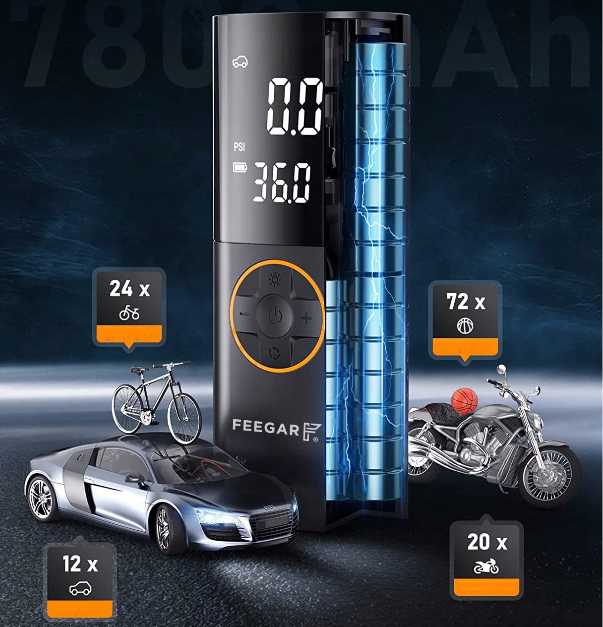 Kompresor Samochodowy Feegar Pompka Sprężarka 12V