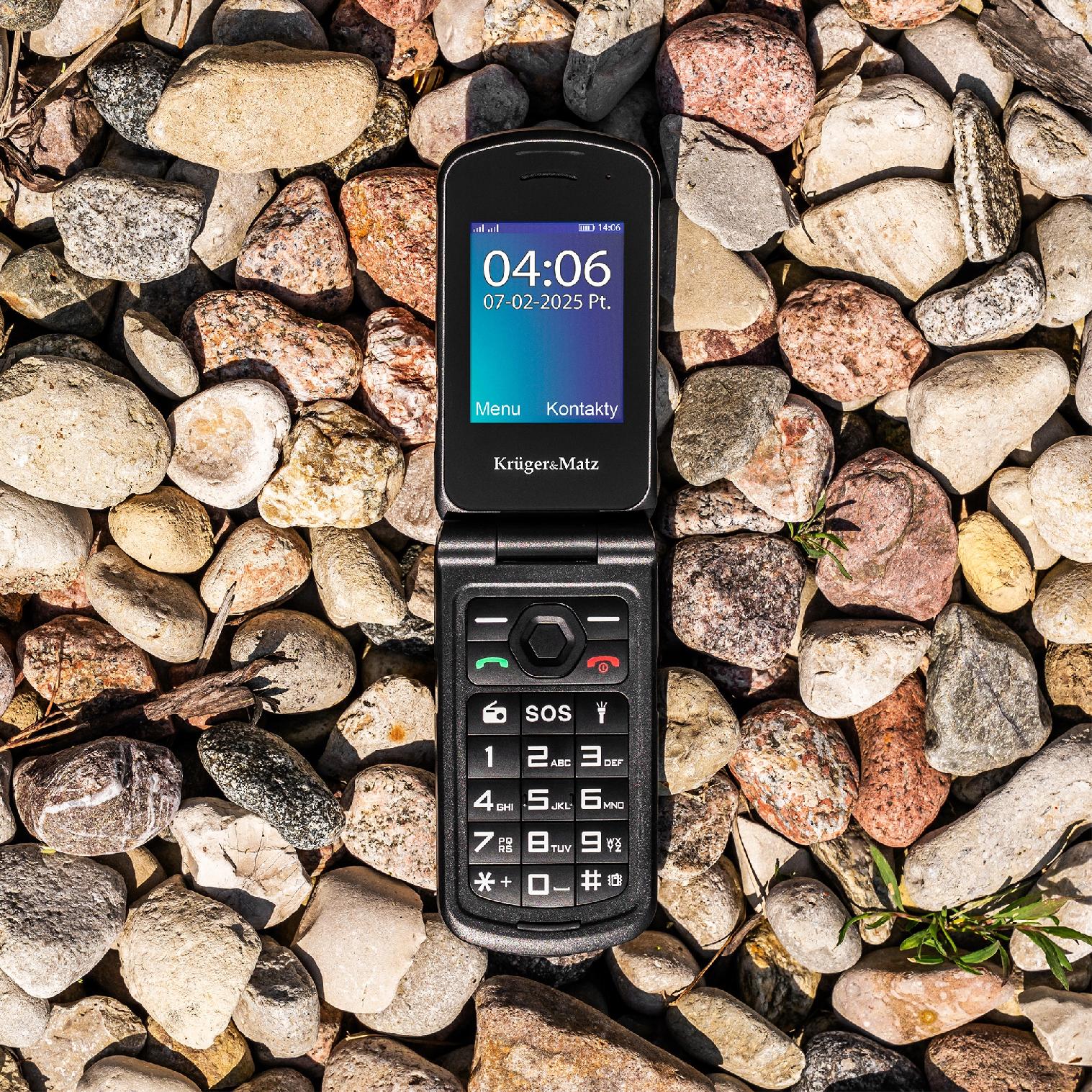 Telefon mobil Kruger&Matz Iron 5 Flip, 4G, Dual SIM, IP68, negru