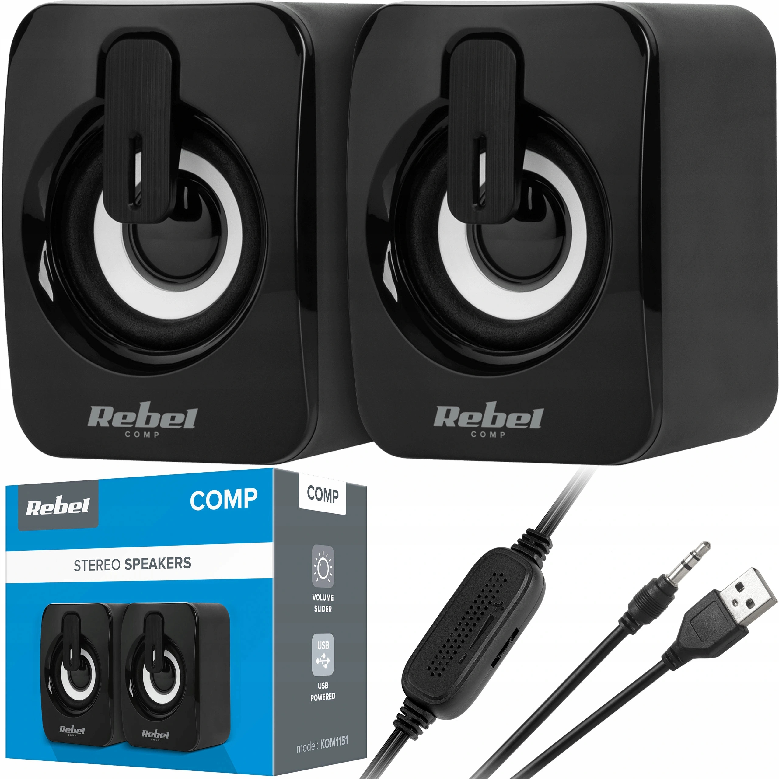 Głośniki Komputerowe 2.0 Do Pc Komputera Laptopa