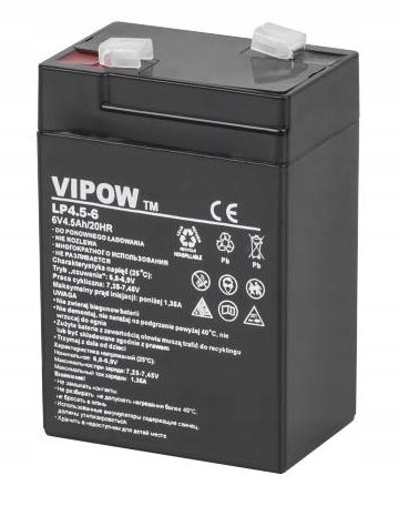 Akumulator Żelowy 6V 4,5Ah Agm Zabawki Ups Alarmy