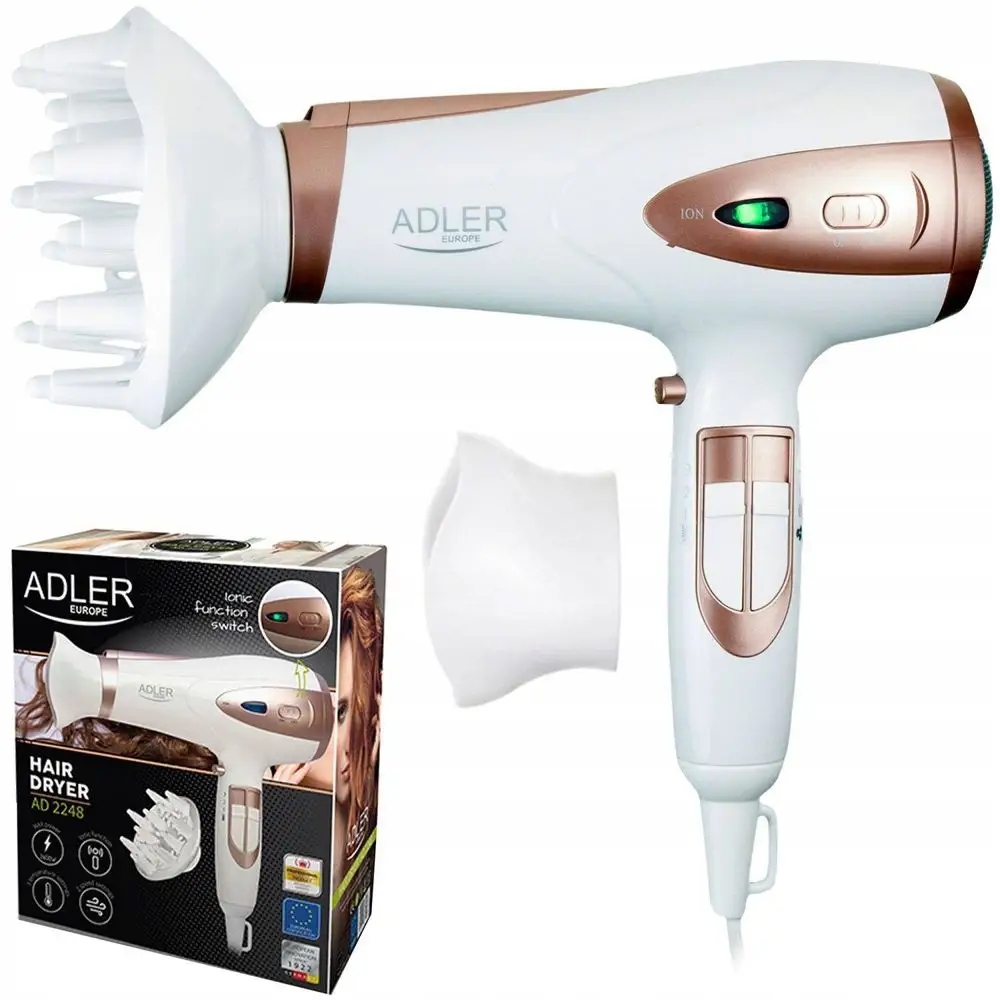 Suszarka Do Włosów Z Jonizacją 2400W Zimny Nawiew + Koncentrator I Dyfuzor