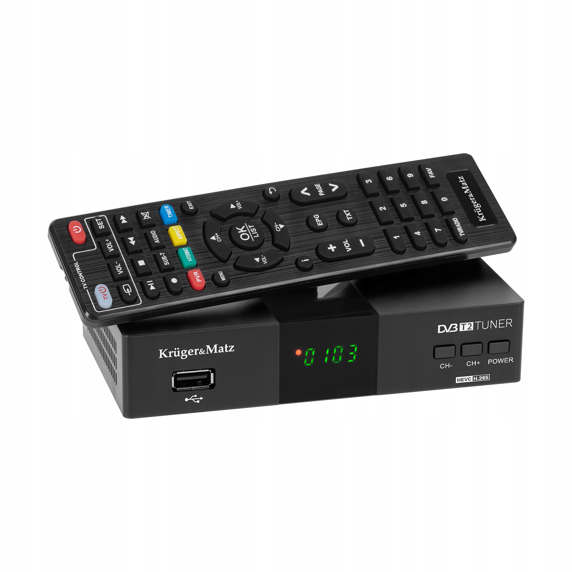Tuner Dvb-T2 H.265 Hevc Kruger&Matz Hdmi Scart Pvr Epg Usb Dekoder Km0550D