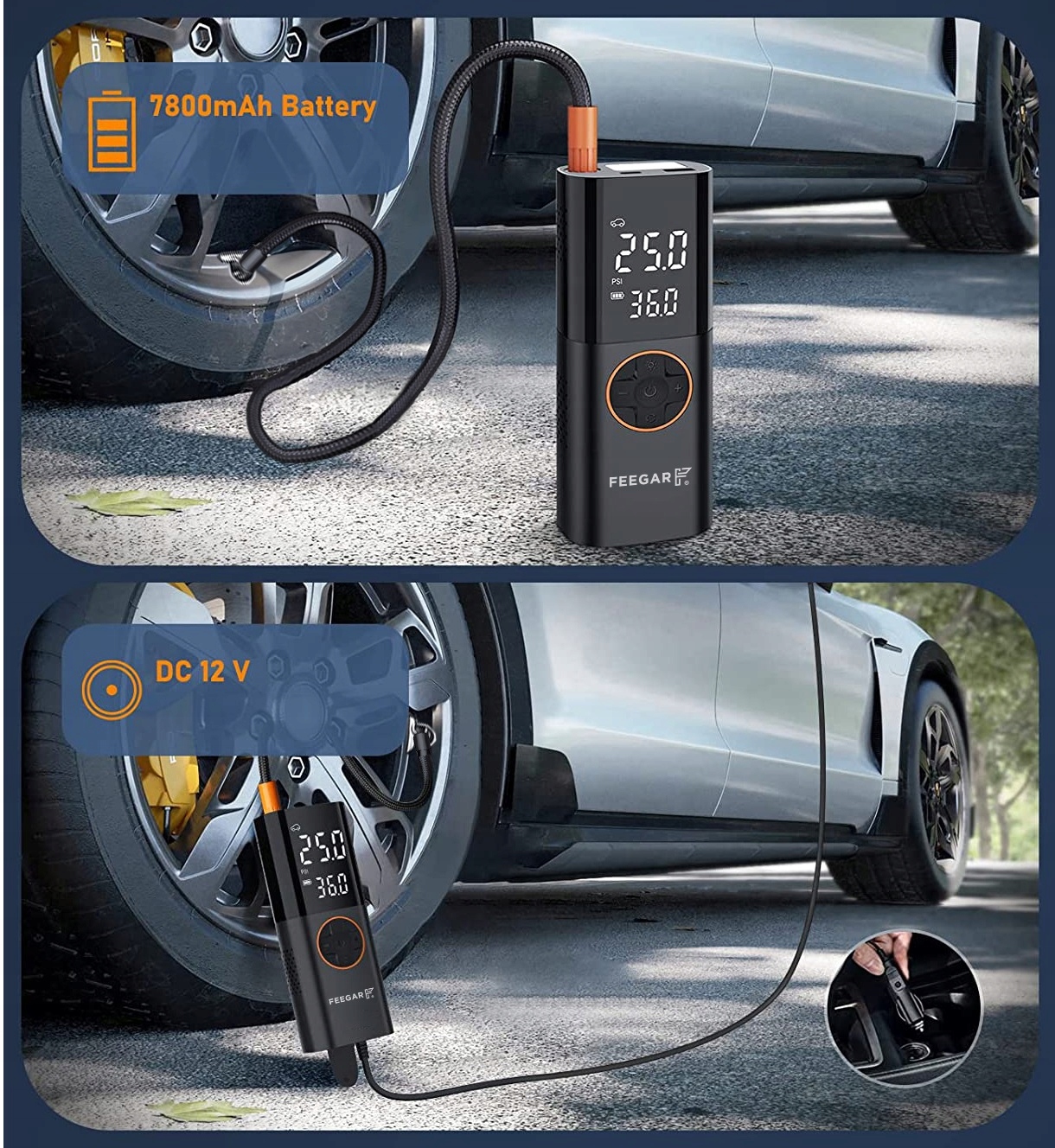 Kompresor Samochodowy Feegar Pompka Sprężarka 12V