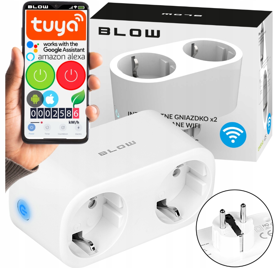 2W1 Programator Czasowy Watomierz Tuya Smart Wifi