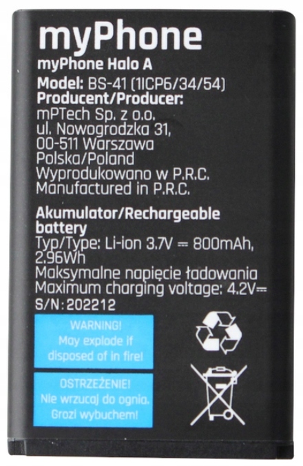 Bateria Do Myphone Halo A / A+ Bs41