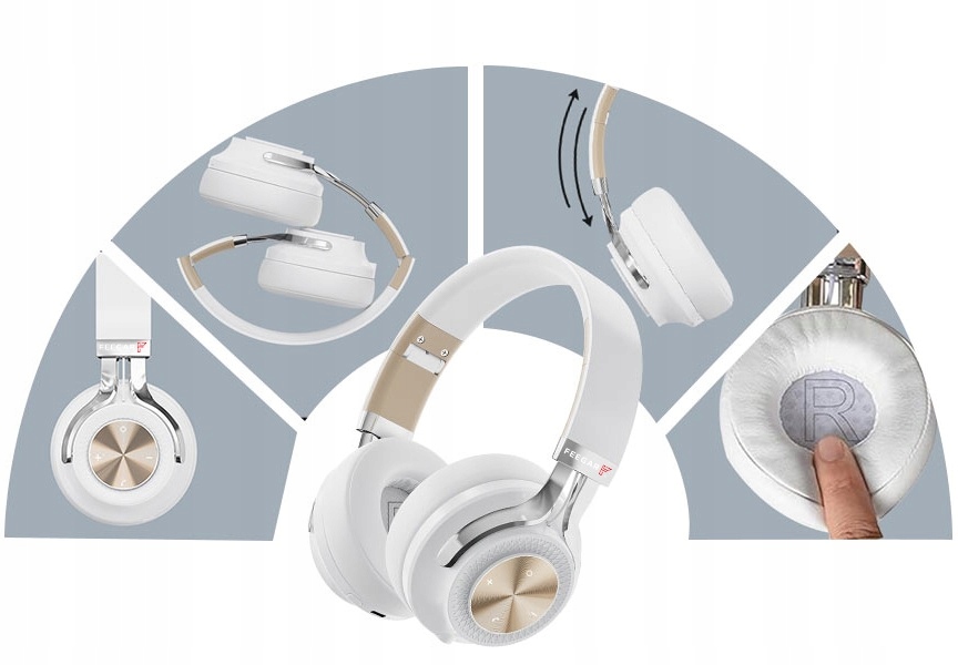 Słuchawki Bezprzewodowe Nauszne Anc 65H Feegar Alphabeat Białe Bluetooth5.4