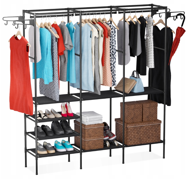 Szafa Duża Ubrania Stojak Wieszak Półki Mark Adler